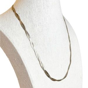 Vintage 925 Italy Braided Liquid Silver Chain Sterling Silver Necklace